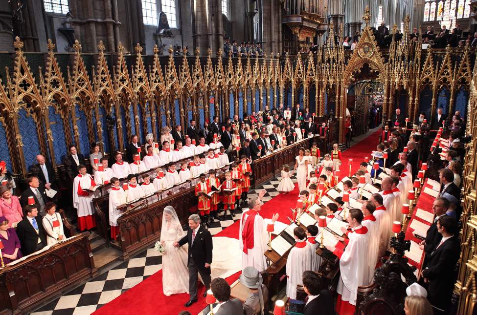 Tribune Media MCT
Kate Middleton is escorted down the aisle by her father, Michael, during her marriage to Prince William at Westminster Abbey in London, England, on Friday, April 29, 2011. (Abaca Press/MCT)