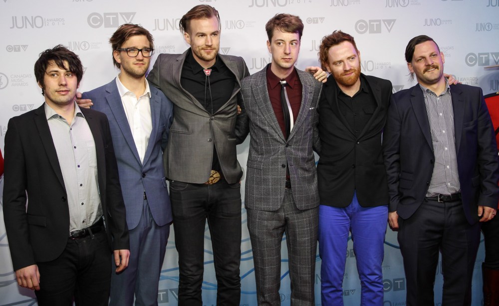 Joe Bryksa/ Winnipeg Free Press
Winnipeg's Royal Canoe on the 2014 Juno Awards red carpet.
(Joe Bryksa/ Winnipeg Free Press)