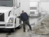 ‘Iced in’ truckers play waiting game