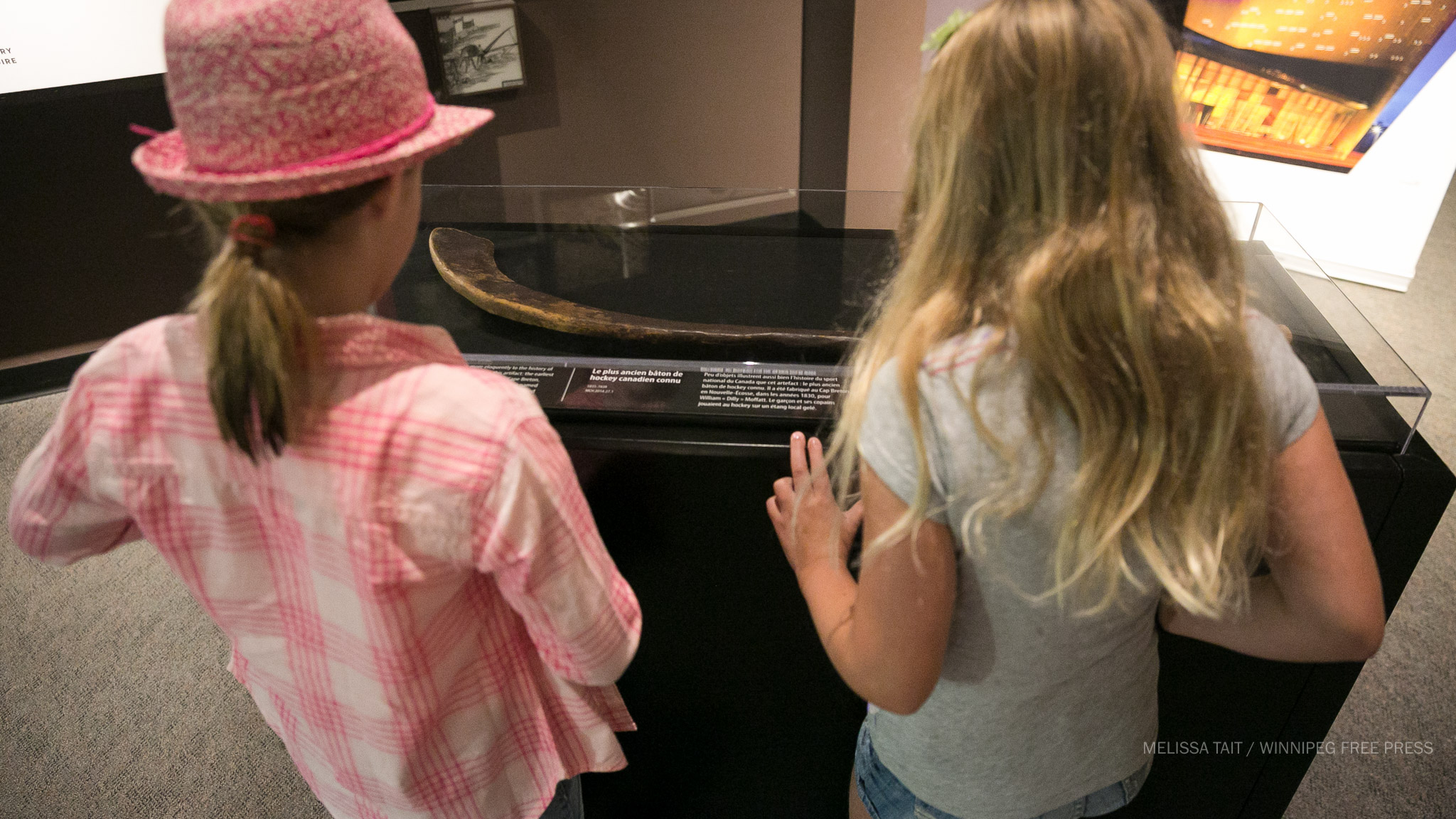 Canada’s oldest known hockey stick at the Manitoba Museum Winnipeg