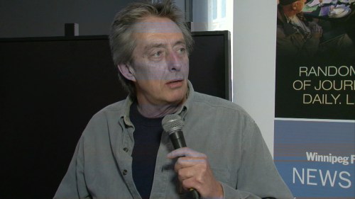 Comedian Derek Edwards at the News Cafe