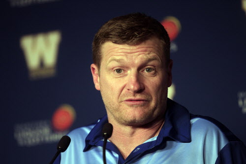 Coach Mike O'Shea of the Blue Bombers will be hard at work Monday when the club holds a pre-season mini-camp. (Phil Hossack / Winnipeg Free Press files)