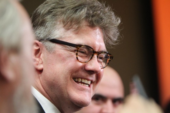 Ruth Bonneville/Winnipeg Free PressDougald Lamont is all smiles after being announced the winner of the Manitoba Liberal leadership race at Victoria Inn in Winnipeg on Saturday.