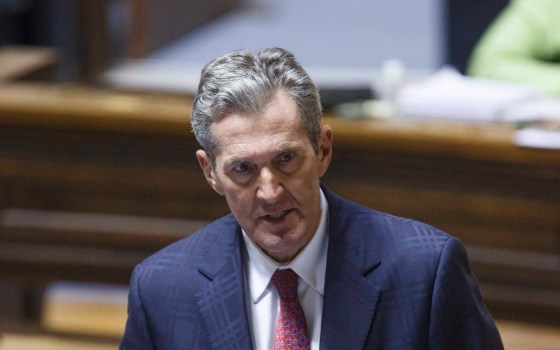 Premier Brian Pallister during question period in the Manitoba Legislative Building Monday afternoon. (MIKE DEAL / WINNIPEG FREE PRESS)