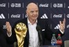 FIFA President Gianni Infantino answers questions during a 2026 soccer World Cup news conference Thursday, June 16, 2022, in New York. (AP Photo/Noah K. Murray)
