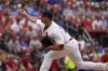 St. Louis Cardinals starting pitcher Jack Flaherty throws during the first inning of a baseball game against the Chicago Cubs Sunday, June 26, 2022, in St. Louis. (AP Photo/Jeff Roberson)