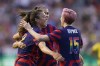 U.S. defender Sofia Huerta, left, forward Alex Morgan, rear, and forward Megan Rapinoe (15) celebrate after a first-half goal against the Columbia during an international friendly soccer match Tuesday, June 28, 2022, in Sandy, Utah. (AP Photo/Rick Bowmer)