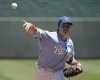 Kansas City Royals starting pitcher Zack Greinke throws during the first inning of a baseball game against the Texas Rangers Wednesday, June 29, 2022, in Kansas City, Mo. (AP Photo/Charlie Riedel)