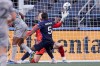 A shot by CF Montréal's Mason Toye passes Seattle Sounders goalkeeper Stefan Frei and defender Nouhou for a goal during the second half of an MLS soccer match Wednesday, June 29, 2022, in Seattle. (AP Photo/John Froschauer)