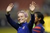 FILE - Megan Rapinoe waves to fans following the team's international friendly soccer match against Colombia, June 28, 2022, in Sandy, Utah. President Joe Biden will present the nation’s highest civilian honor, the Presidential Medal of Freedom, to 17 people, at the White House next week. (AP Photo/Rick Bowmer, File)