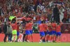 Costa Rica's players celebrate after the World Cup 2022 qualifying play-off soccer match between New Zealand and Costa Rica in Al Rayyan, Qatar, Tuesday, June 14, 2022. (AP Photo/Hussein Sayed)