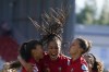 Portugal's Jessica Silva, center, celebrates with her teammates after scoring his side's second goal during the Women Euro 2022 soccer match between Portugal and Switzerland at Leigh Sports Village in Wigan & Leigh, England, Saturday, July 9, 2022. (AP Photo/Dave Thompson)