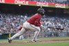 Arizona Diamondbacks' Daulton Varsho watches his two-run single against the San Francisco Giants during the third inning of a baseball game in San Francisco, Monday, July 11, 2022. (AP Photo/Jeff Chiu)
