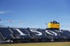 The 18th grandstand at the British Open golf championship on the Old Course at St. Andrews, Scotland, Sunday July 10, 2022. The Open Championship returns to the home of golf on July 14-17, 2022, to celebrate the 150th edition of the sport's oldest championship, which dates to 1860 and was first played at St. Andrews in 1873. (AP Photo/Peter Morrison)