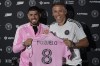 Inter Miami CF MLS soccer team's newest player, Alejandro Pozuelo, left, poses with head coach Phil Neville during a news conference to introduce Pozuelo, Friday, July 15, 2022, in Fort Lauderdale, Fla. THE CANADIAN PRESS/AP-Wilfredo Lee