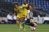 Costa Rica's Maria Paula Salas, right, and Jamaica's Jade Bailey fight for the ball during the CONCACAF Women's Championship soccer match for third place, in Monterrey, Mexico, Monday, July 18, 2022. (AP Photo/Fernando Llano)