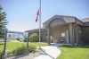A makeshift memorial is laid out beside the Indian Head RCMP detachment in Indian Head, Sask., Sunday, June 13, 2021. The memorial is laid out for for Const. Shelby Patton who was killed while on duty in Wolseley, Sask. THE CANADIAN PRESS/Kayle Neis