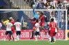 Vancouver Whitecaps goalkeeper Cody Cropper, back centre, punches the ball away from Toronto FC's Kosi Thompson (47) during the second half of an MLS soccer game in Vancouver on May 8, 2022. The Whitecaps have a chance to hoist the Voyageurs Cup on Tuesday when they host Toronto FC in the Canadian Championship final. THE CANADIAN PRESS/Darryl Dyck