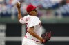 Philadelphia Phillies' Ranger Suarez pitches during the first inning of a baseball game against the Atlanta Braves, Monday, July 25, 2022, in Philadelphia. (AP Photo/Matt Rourke)