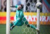 Toronto FC goalkeeper Alex Bono is expected to mark his 150th game in all competitions for Toronto FC on Saturday at the New England Revolution.&nbsp;Bono allows a goal to Vancouver Whitecaps' Brian White during the first half of the Canadian Championship soccer final, in Vancouver, on Tuesday, July 26, 2022. THE CANADIAN PRESS/Darryl Dyck