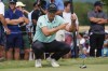 Henrik Stenson, of Sweden, gestures on the 10th hole during the final round of the Bedminster Invitational LIV Golf tournament in Bedminster, N.J., Sunday, July 31, 2022. (AP Photo/Seth Wenig)