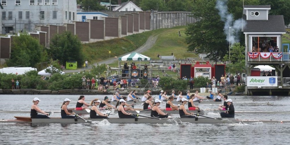 History was made at the Royal St. John's Regatta in St. John’s, Thursday, Aug.4, 2022 when four female teams rowed the long course for the first time in the 204-year history of the regatta. Studio Verso won the 2.45 km exhibition race in a time of 10:28. THE CANADIAN PRESS/Bud Gaulton