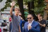 Charles De Ketelaere waves as he arrives for a medical check up in Milan, Italy, Tuesday, Aug. 2, 2022. AC Milan signed talented young playmaker Charles De Ketelaere from Club Brugge. (LaPresse via AP)
