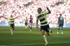 Manchester City's Erling Haaland celebrates after scoring his sides second goal during the English Premier League soccer match between West Ham United and Manchester City at the London Stadium in London, England, Sunday, Aug. 7, 2022. (AP Photo/Frank Augstein)