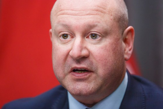Dr. Brent Roussin speaks at the legislative building Monday. (Mike Deal / Winnipeg Free Press files)