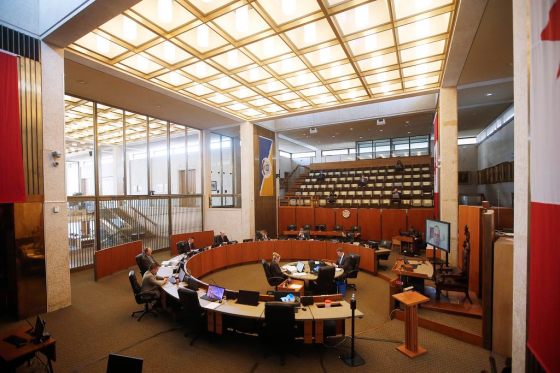 JOHN WOODS / WINNIPEG FREE PRESSCity council’s executive policy committee meets last month. (John Woods / Winnipeg Free Press files)