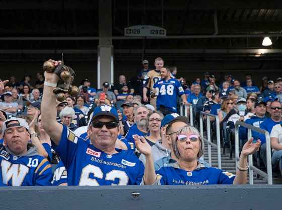 Jessica LeeBombers fans at IG Field before the team’s first pre-season game last month. (Jessica Lee / Winnipeg Free Press files)