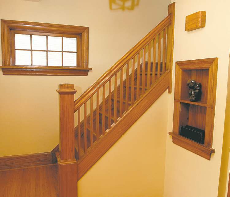 Heading upstairs is a pleasure, as access to the three bedrooms and master suite comes via a well-preserved original oak staircase with its hand-carved oak railing and spindles.