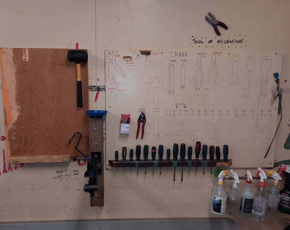 The Orioles Bike Cage has been forced to close its repair shop after dozens of bikes and tools were stolen on the weekend. (Supplied)