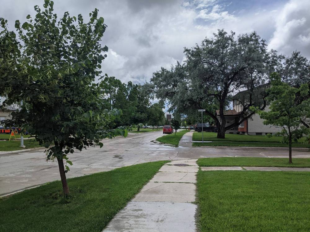 The man approached the girl and took hold of her right wrist on a Meadowlark Place sidewalk. (Chris Kitching / Winnipeg Free Press)