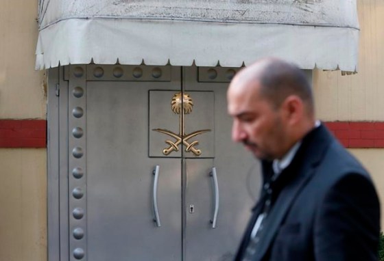 Lefteris Pitarakis / The Associated PressSecurity personnel guard Saudi Arabia's consulate in Istanbul, Monday.