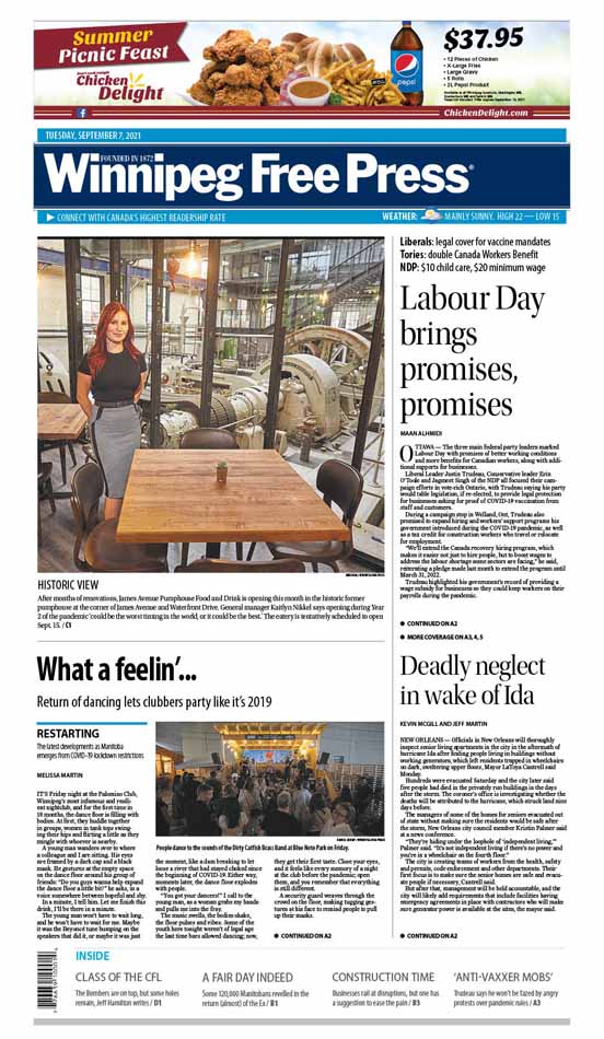 Free Press Head Start for Sept. 7 Winnipeg Free Press