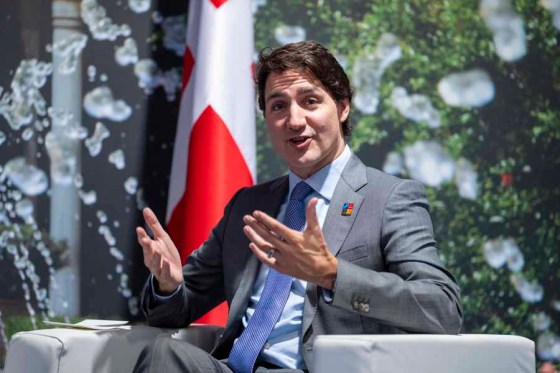 The Canadian PressPrime Minister Justin Trudeau as he meets with Denmark’s prime minister in Madrid today. (Paul Chiasson / The Canadian Press)