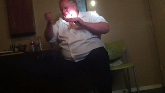 Rob Ford appears in this undated still image taken from video, released on Thursday, August 11, 2016. A notorious video featuring late Toronto mayor Rob Ford smoking crack cocaine has been made public.The footage was released following the end of a court case involving Ford's friend and driver Alexander (Sandro) Lisi. THE CANADIAN PRESS/HO