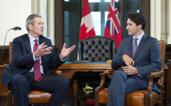 Adrian Wyld / THE CANADIAN PRESS FILESPrime Minister Justin Trudeau meets with Manitoba Premier Brian Pallister, left.