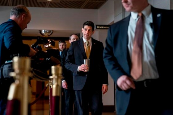 Andrew Harnik / The Associated PressHouse Speaker Paul Ryan of Wis., center, walks to the Capitol Building from the Capitol Visitor's Center, Thursday, in Washington.