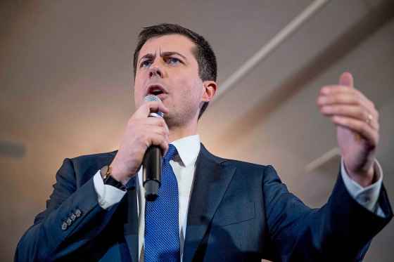 Andrew Harnik / The Associated PressDemocratic presidential candidate former South Bend, Ind., mayor Pete Buttigieg speaks at a campaign stop at the Merrimack American Legion, onThursday.