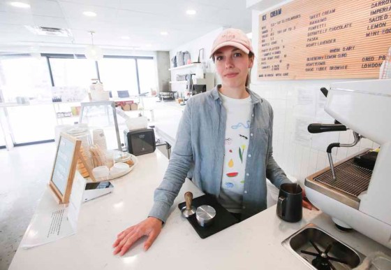 JOHN WOODS / WINNIPEG FREE PRESSElise Page of Fête Ice Cream & Coffee said the store has seen ‘a slight improvement’ in daily sales in recent weeks. (John Woods / Winnipeg Free Press)