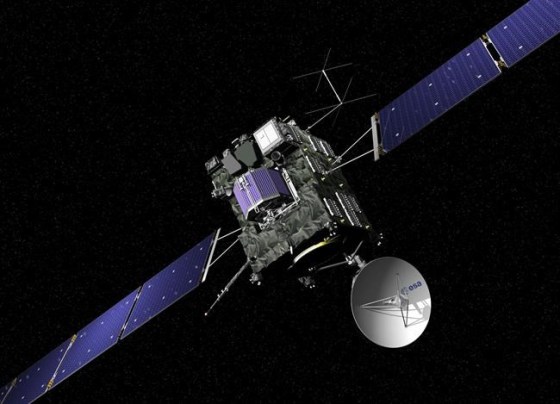 J. Huart / ESA / THE ASSOCIATED PRESSThe artist impression provided on the website of the European Space Agency shows ESA's Rosetta cometary probe.