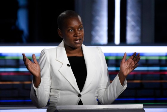 CPGreen Party Leader Annamie Paul at last night’s debate. (Justin Tang / The Canadian Press)