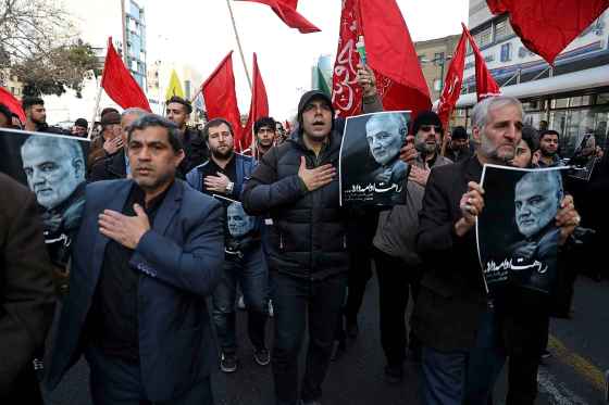 Vahid Salemi / The Associated PressProtesters mourn during a demonstration over the U.S. airstrike in Iraq that killed Gen. Qassem Soleimani, head of Iran's elite Quds Force, in Tehran, Iran, on Friday.