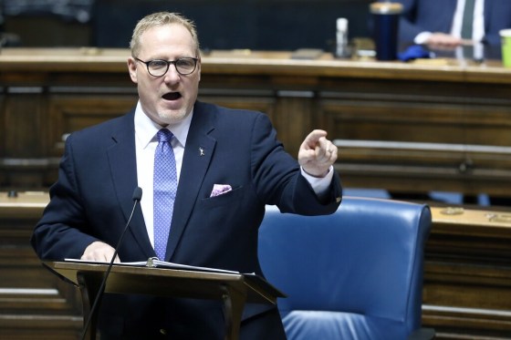 CPFinance Minister Scott Fielding in the Manitoba legislature on Wednesday. (Kevin King / pool via The Canadian Press)