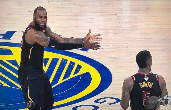 LeBron James, left, and JR Smith