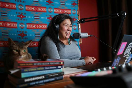 Kim Wheeler in her studio. (Ruth Bonneville / Winnipeg Free Press)