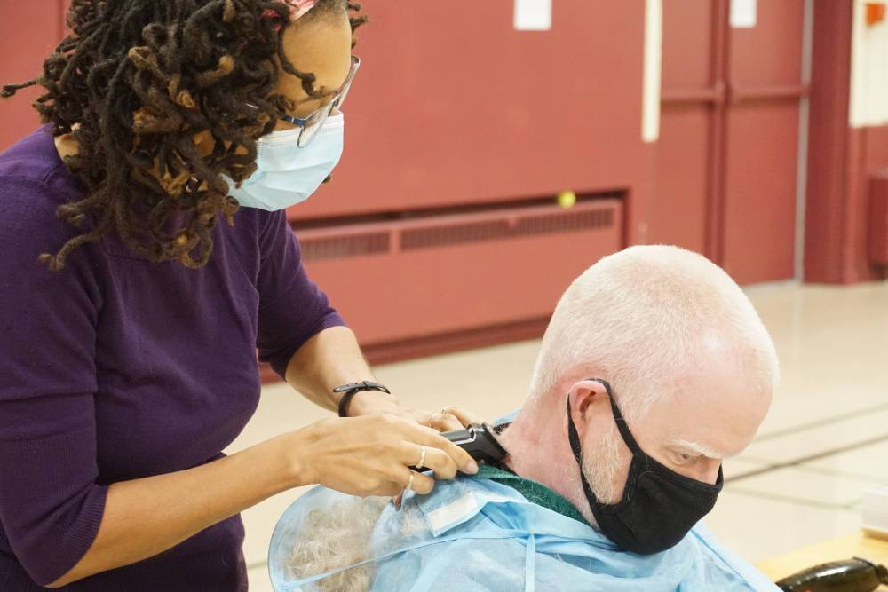 Supplied
Rev. Robert Adams from St. John’s Presbyterian Church in Cornwall, Ont., gets a buzz cut to inspire his congregation to reach their Love My Neighbour fundraising goal. LMN is a national, multi-faith movement devoted to global COVID vaccine equity.