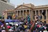 (Thilina Kaluthotage / The Associated Press files) 
Protesters gather outside the president’s office in Colombo, Sri Lanka, on July 9, as tens of thousands took to the streets to vent their fury against a leader they hold responsible for the island nation’s worst economic crisis.